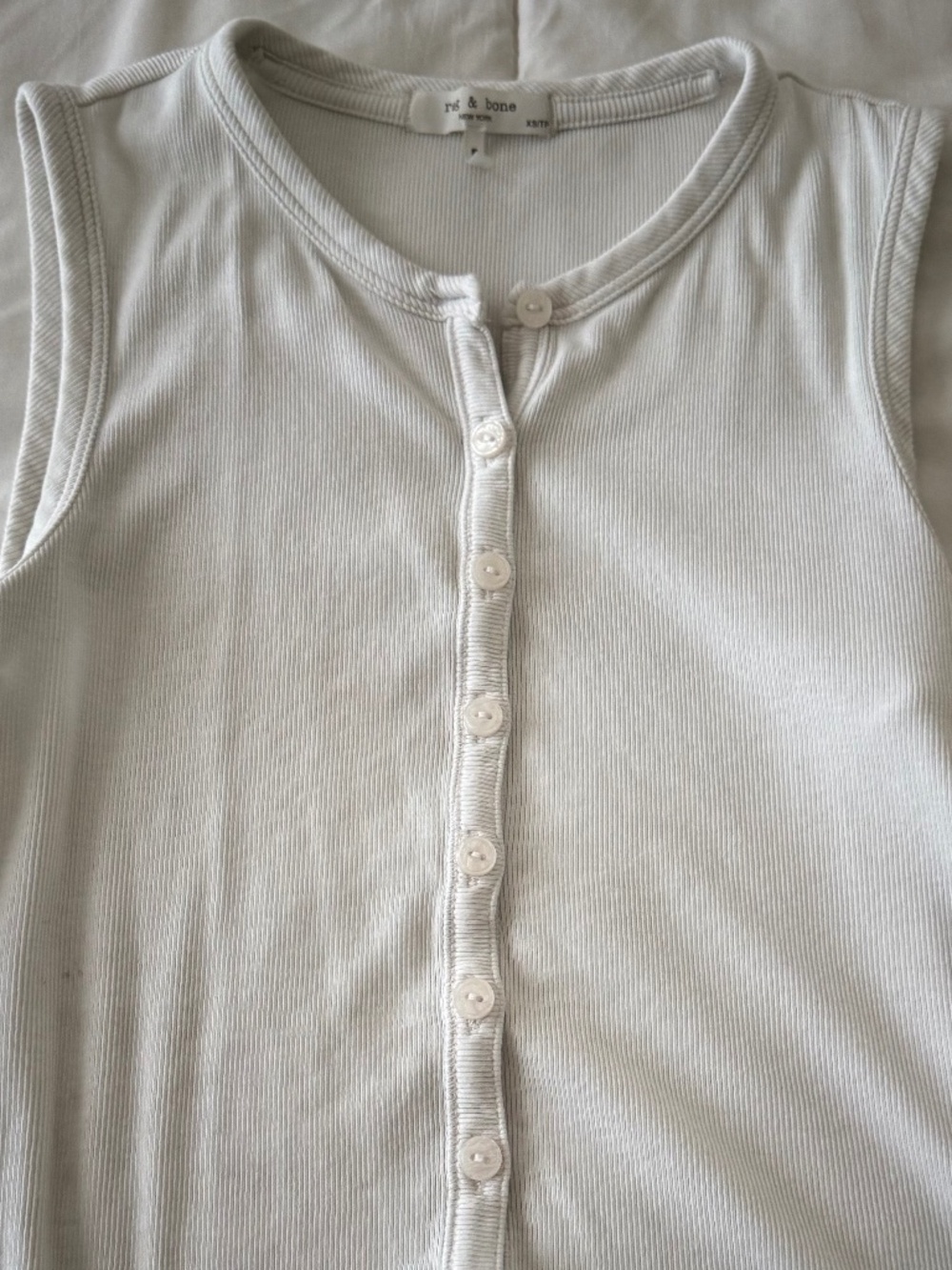 Rag & Bone White Button Tank | XS